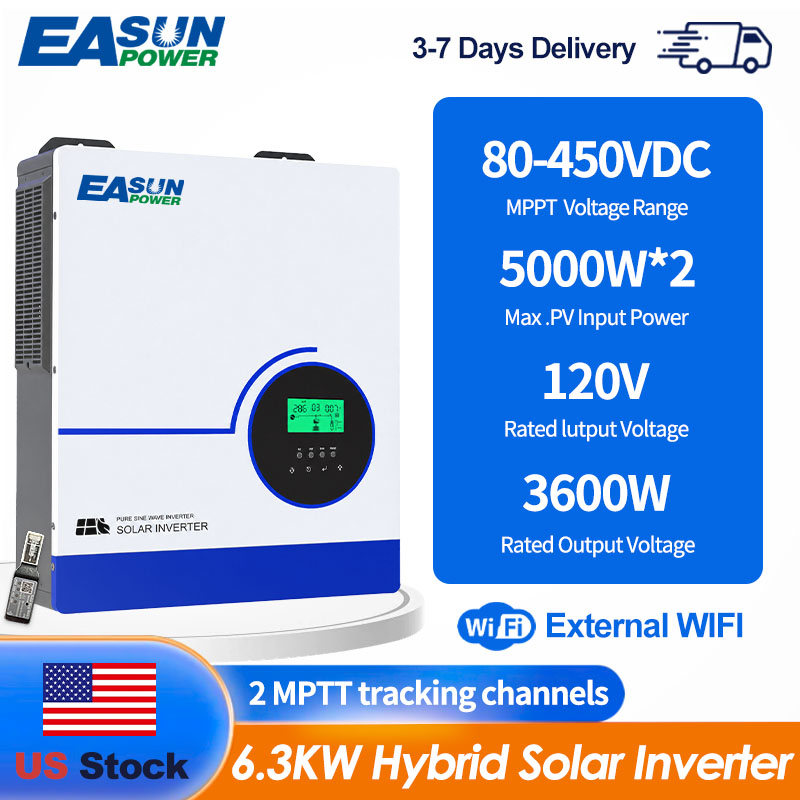 Grid Tie Inverter Limiter 2000W - Inversor solar híbrido EASUN POWER 6300W,