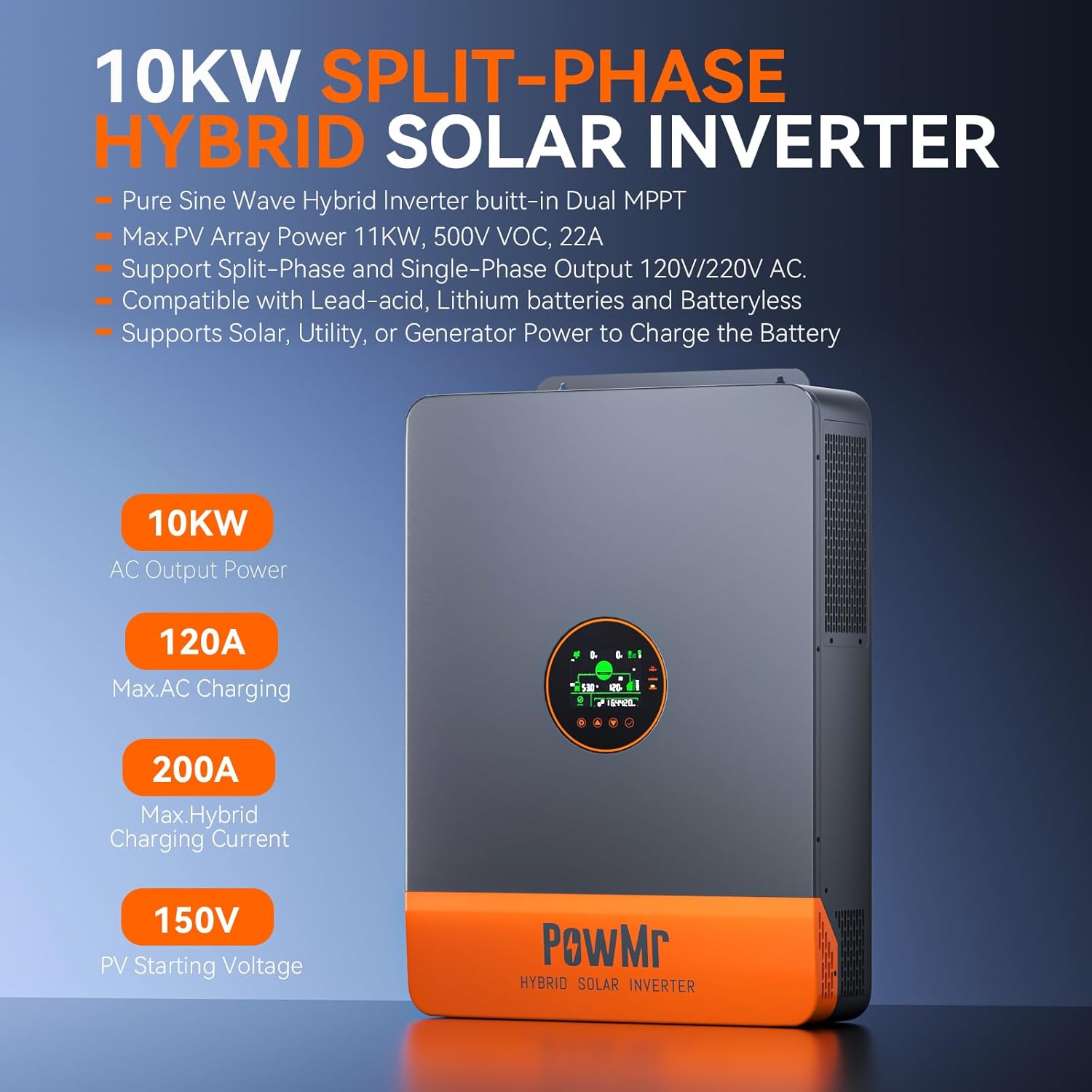 Inversor de Fase Dividida PowM - Split Phase Inverter 10Kw 110V 220V avaliação e preço