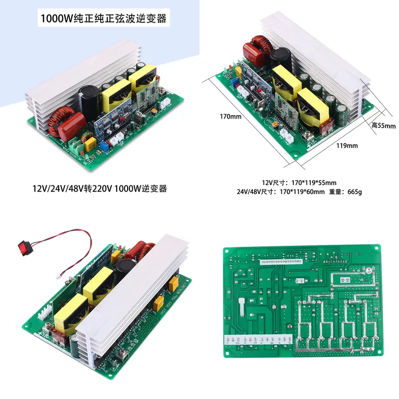 Módulo Inversor de Onda Senoid - Pure Sine Wave Inverter Board 24V 48V avaliação e preço